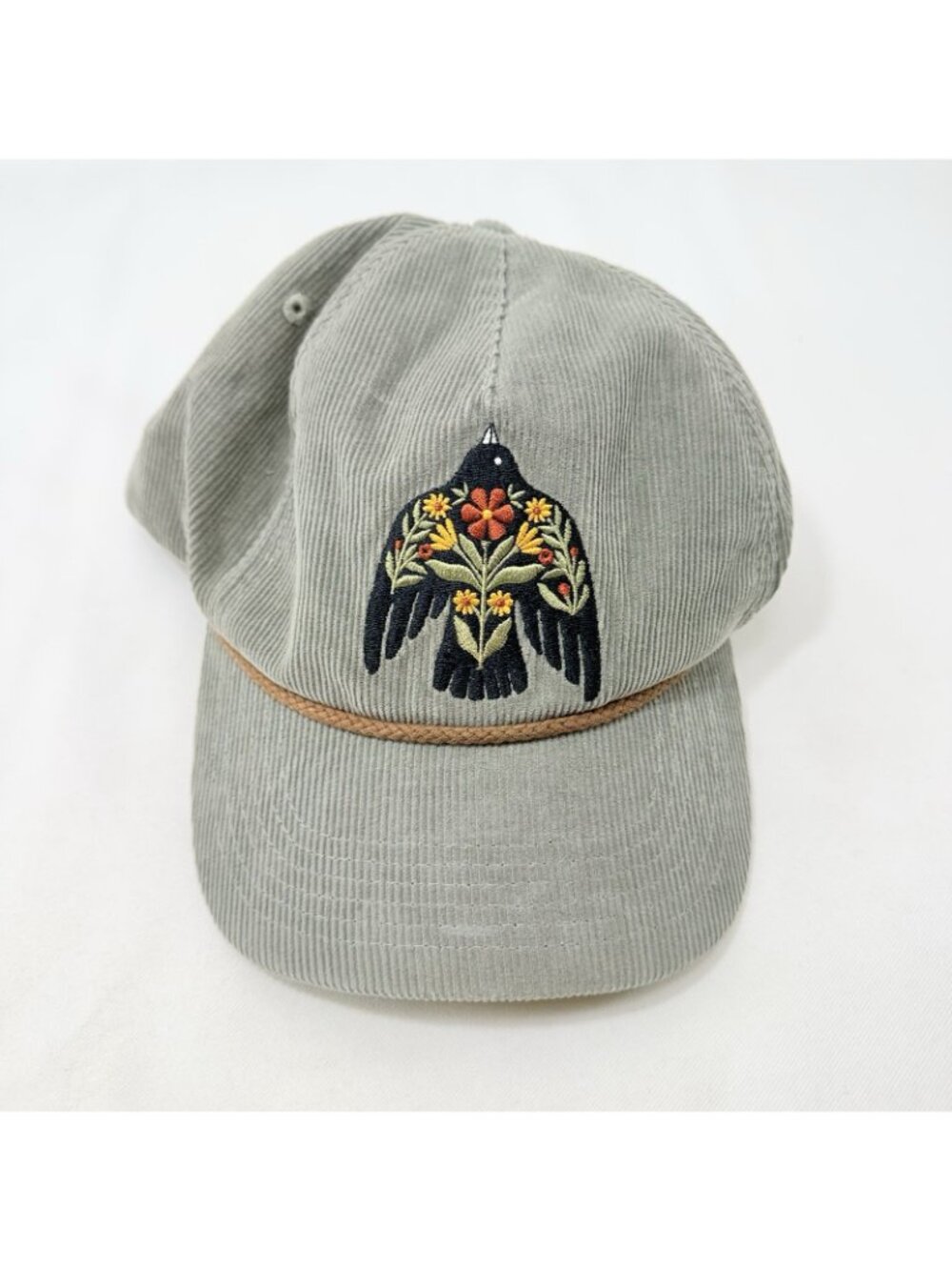Trailcoast Bloomwing Baseball Hat Cap Trucker Bird Embroidered Corduroy Snapback - Picture 5 of 12